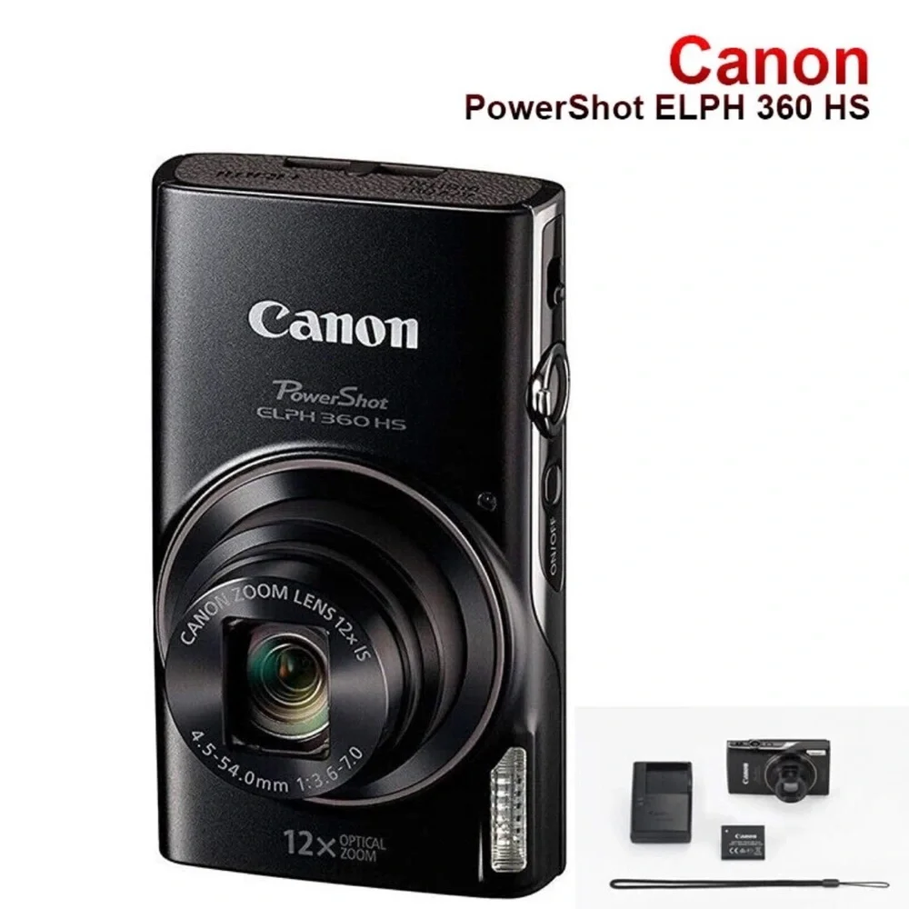 Canon ELPH 360 HS Compact Black Camera